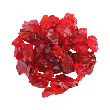 HILAND 20lbs Recycled Fire Pit Fire Glass in Red RGLASS-2-RED